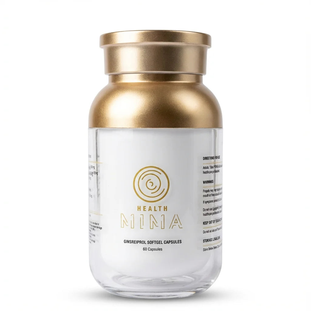 GinsReiProl Premium Softgel Capsules – Ginseng Reishi Spore Oil Propolis PQQ Supplement – Front Packaging View
